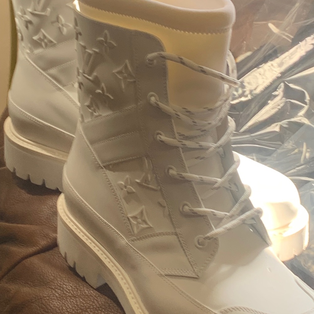 Louis Vuitton white boots